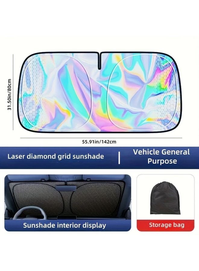 Universal Fit Titanium Alloy Car Sunshade 4 Layer UV Protection Heat Insulation 1pc - Image 2